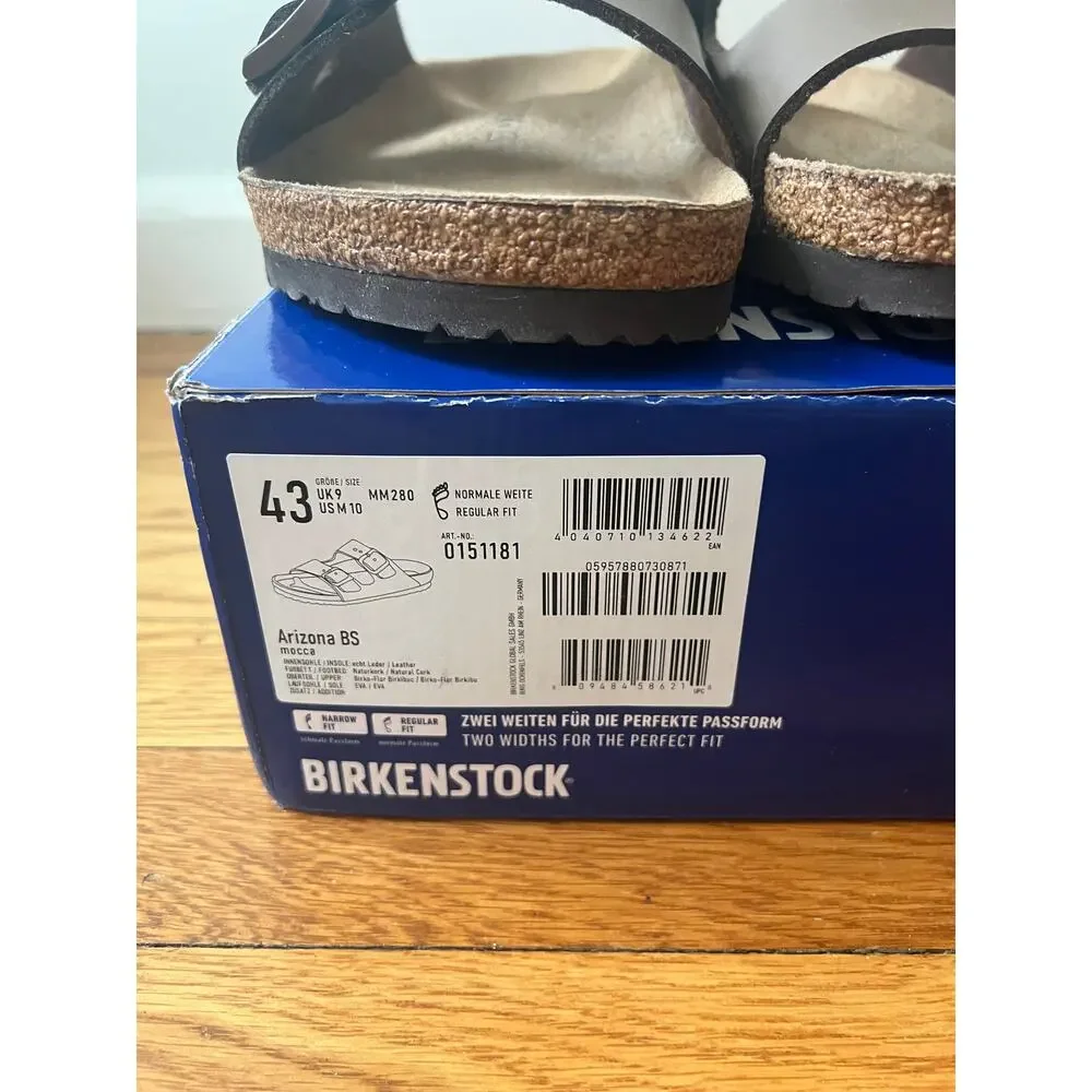 NEW Birkenstock Sandals Arizona Regular Fit Mocca Brown Men Size 43 US Size 10 - Picture 5 of 9